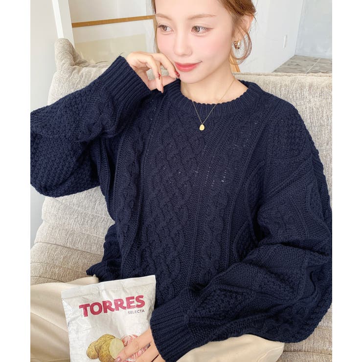 ケーブルニットプルオーバー[品番：ERMW0004073]｜moment+（モーメント