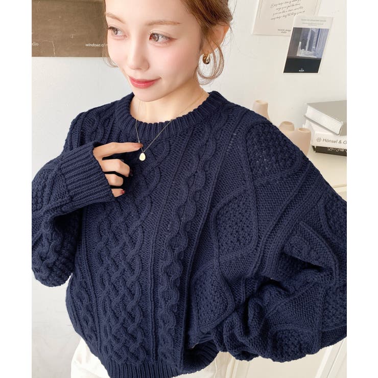 ケーブルニットプルオーバー | moment+ | 詳細画像35 