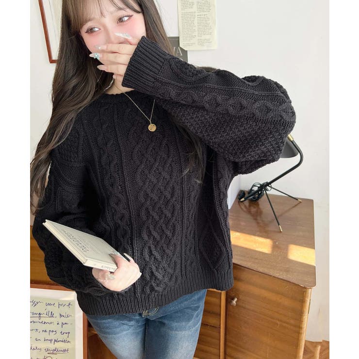 ケーブルニットプルオーバー | moment+ | 詳細画像9 