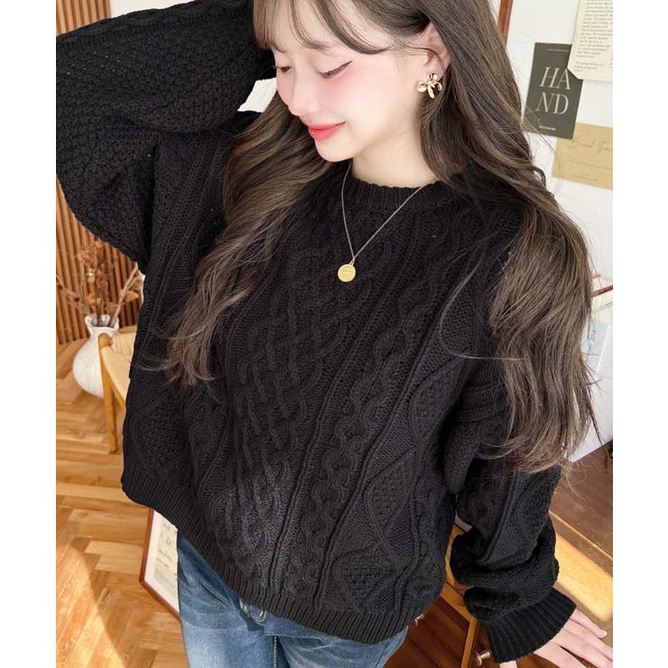 ケーブルニットプルオーバー[品番：ERMW0004073]｜moment+（モーメント