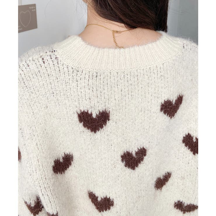 ハート柄フェザーニットプルオーバーWジャガード | moment+ | 詳細画像11 