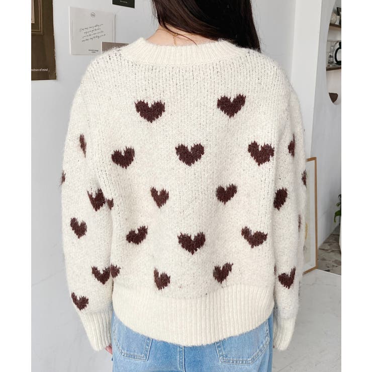 ハート柄フェザーニットプルオーバーWジャガード | moment+ | 詳細画像12 