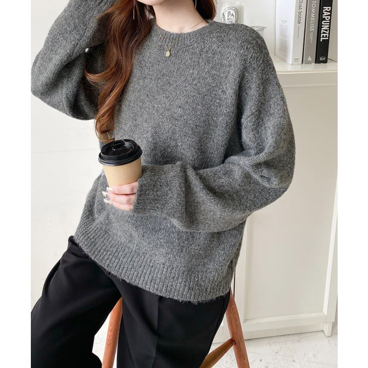 モヘアライクベーシックニットプルオーバー | moment+ | 詳細画像14