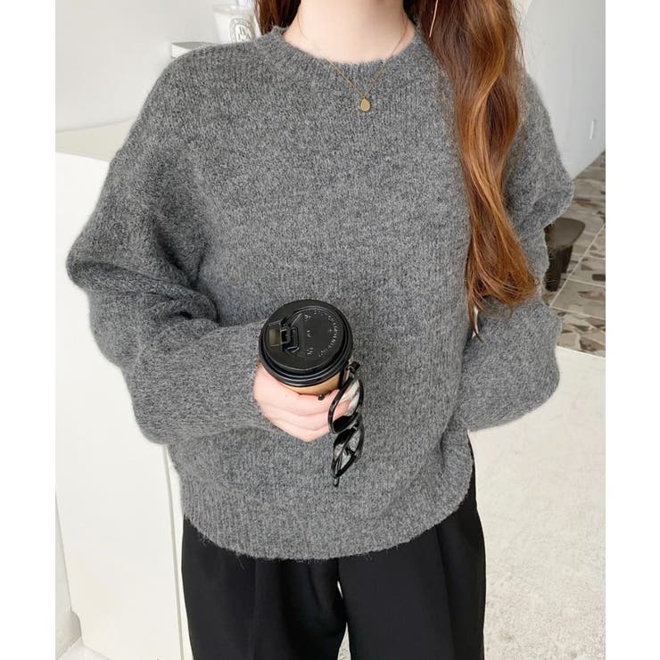 モヘアライクベーシックニットプルオーバー | moment+ | 詳細画像15