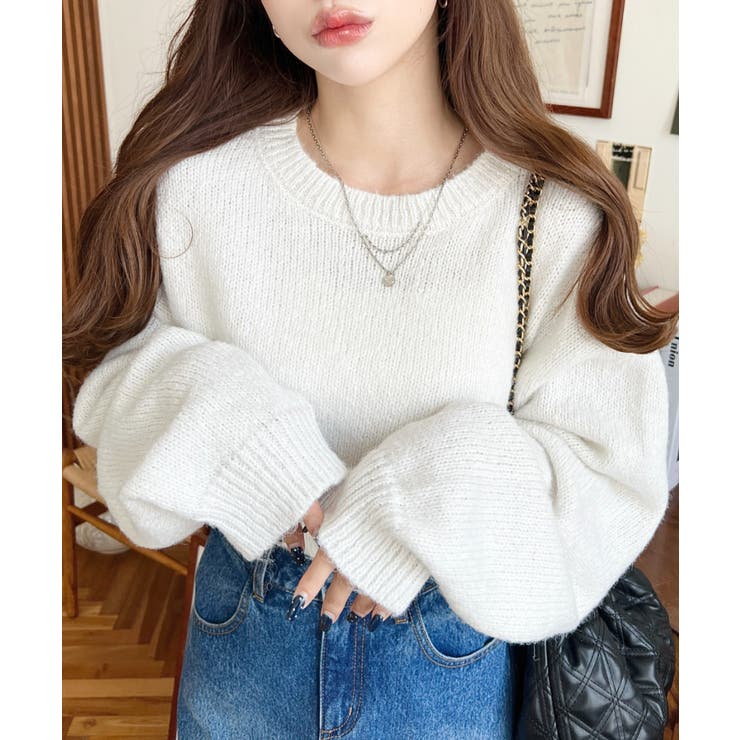 モヘアライクベーシックニットプルオーバー | moment+ | 詳細画像2