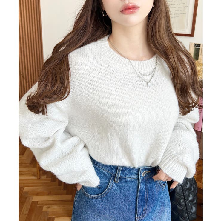 モヘアライクベーシックニットプルオーバー | moment+ | 詳細画像4