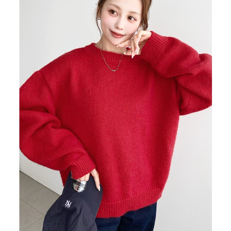 ＼13色展開♪／モヘアライクベーシックニットプルオーバー | moment+ | 詳細画像57 