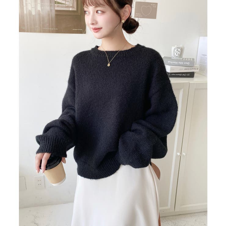 モヘアライクベーシックニットプルオーバー | moment+ | 詳細画像7