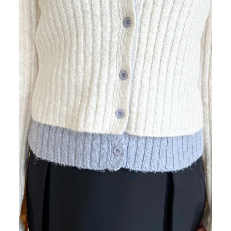 レイヤードカーディガン風リブニットトップス | moment+ | 詳細画像10 
