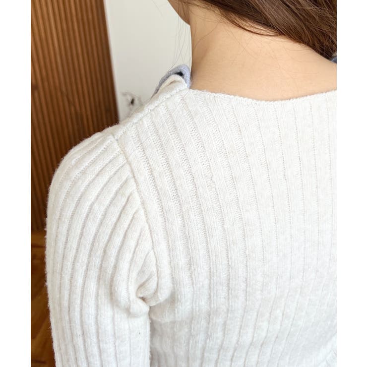 レイヤードカーディガン風リブニットトップス | moment+ | 詳細画像12 
