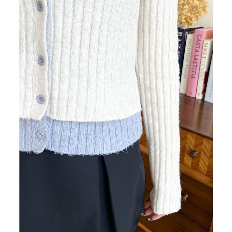 レイヤードカーディガン風リブニットトップス | moment+ | 詳細画像9 