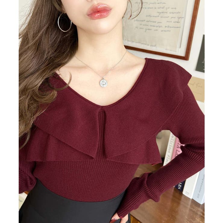 フリルニットプルオーバー 12G | moment+ | 詳細画像41 