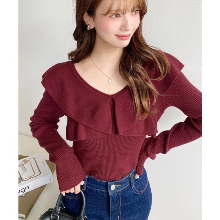 フリルニットプルオーバー 12G | moment+ | 詳細画像44 