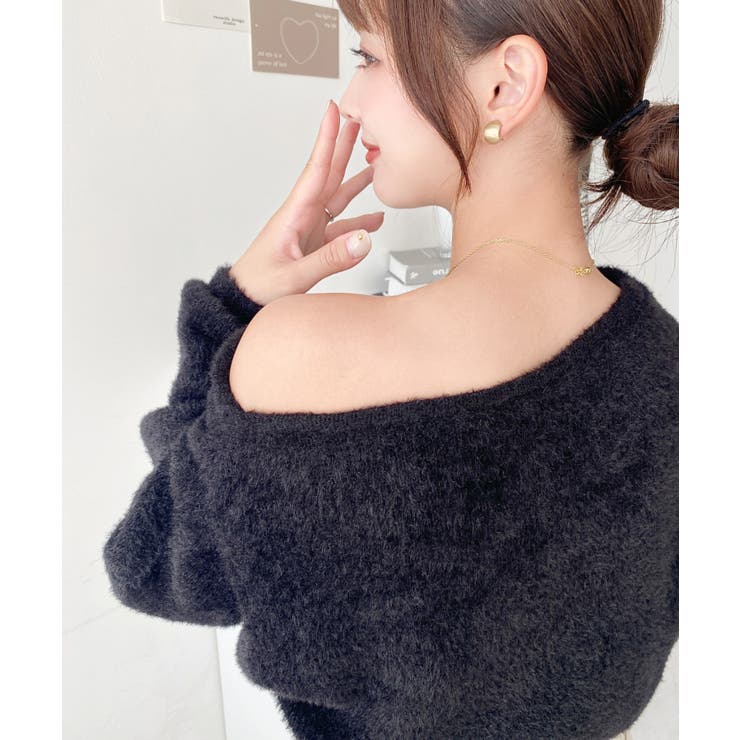 ワンショルドレープフェザーニットプルオーバー(ドレープニット） | moment+ | 詳細画像13 