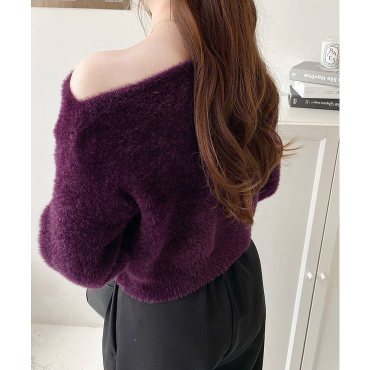 ワンショルドレープフェザーニットプルオーバー(ドレープニット） | moment+ | 詳細画像33 