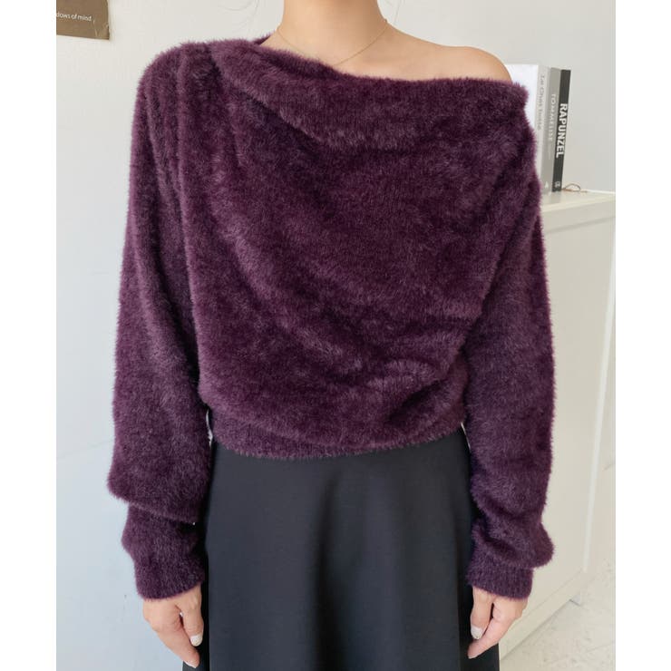 ワンショルドレープフェザーニットプルオーバー(ドレープニット） | moment+ | 詳細画像39 