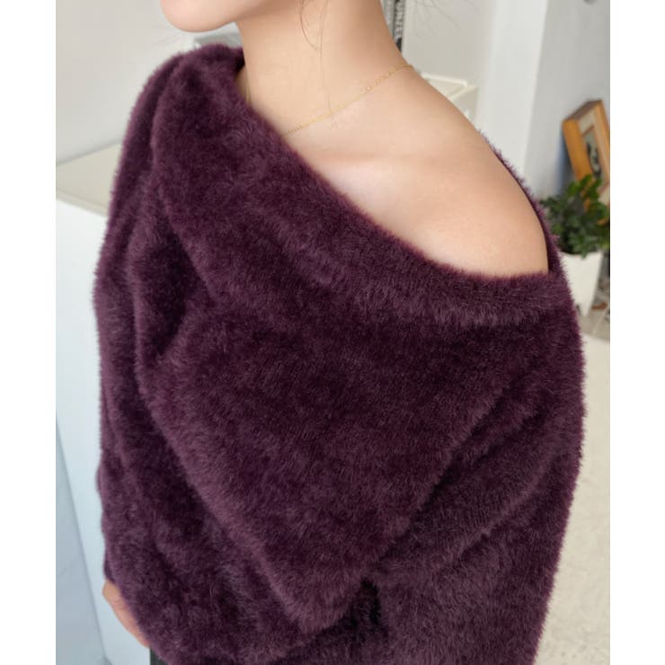 ワンショルドレープフェザーニットプルオーバー(ドレープニット） | moment+ | 詳細画像41 