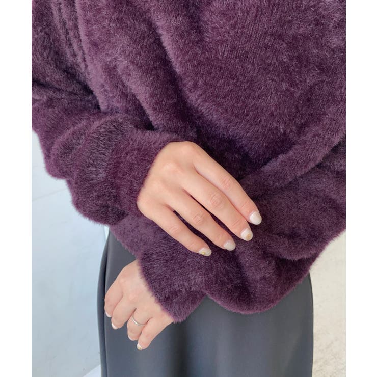 ワンショルドレープフェザーニットプルオーバー(ドレープニット） | moment+ | 詳細画像42 