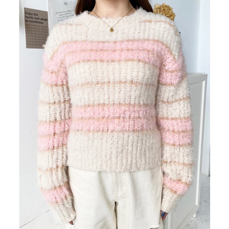 ループヤーンボーダーニットプルオーバー | moment+ | 詳細画像11 