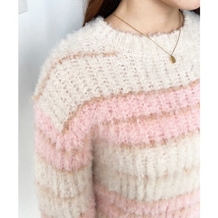 ループヤーンボーダーニットプルオーバー | moment+ | 詳細画像12 