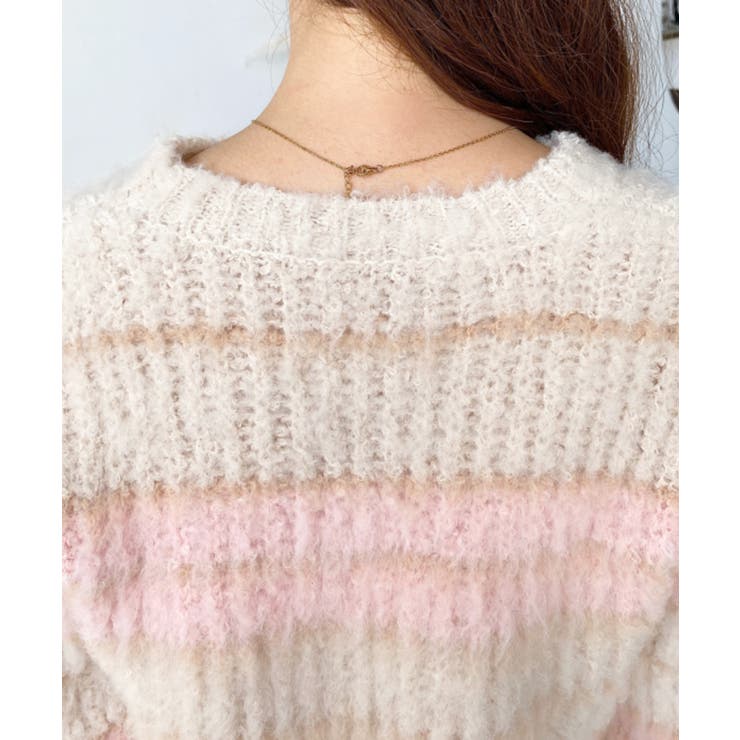 ループヤーンボーダーニットプルオーバー | moment+ | 詳細画像16 