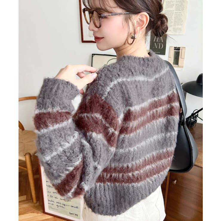 ループヤーンボーダーニットプルオーバー | moment+ | 詳細画像21 