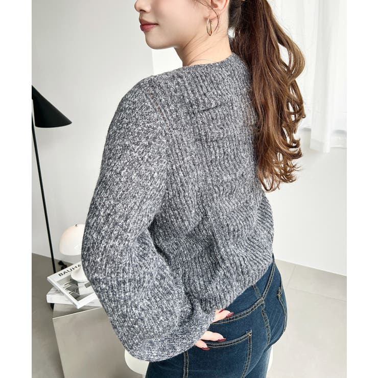 シャーリングジップニットカーディガン | moment+ | 詳細画像29 