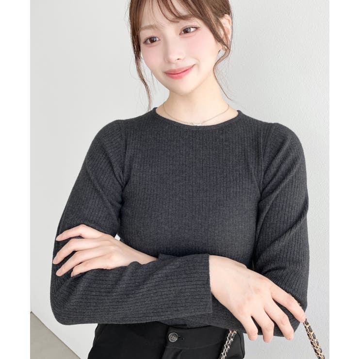 ＼シンプルで無双♡／クルーネックリブニットプルオーバー | moment+ | 詳細画像24 
