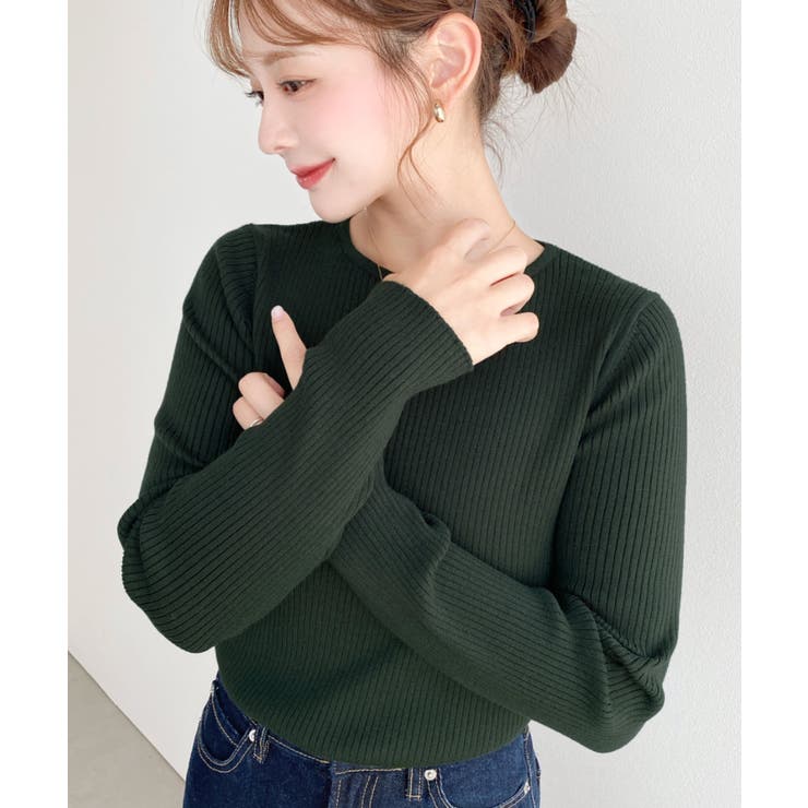 ＼シンプルで無双♡／クルーネックリブニットプルオーバー | moment+ | 詳細画像36 