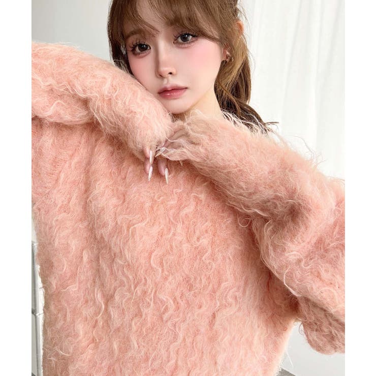 ＼HIMEKAさん着用☆／ウェービーシャギーニットプルオーバー | moment+ | 詳細画像39 