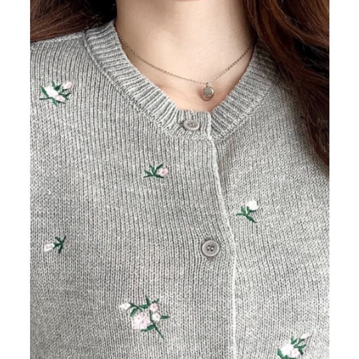 ＼ロマンティックに♡／花柄刺繍ニットカーディガン | moment+ | 詳細画像15 