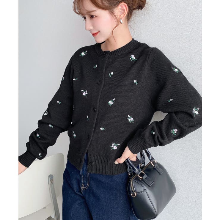 ＼ロマンティックに♡／花柄刺繍ニットカーディガン | moment+ | 詳細画像8 