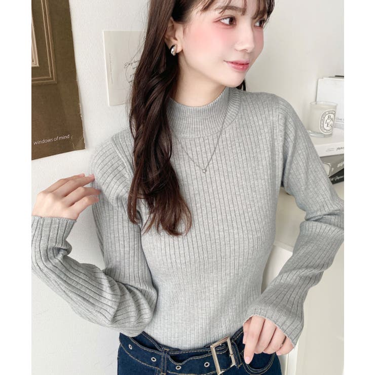 ボトルネックワイドリブカラー＆ボーダーニットプルオーバー12G | moment+ | 詳細画像39 