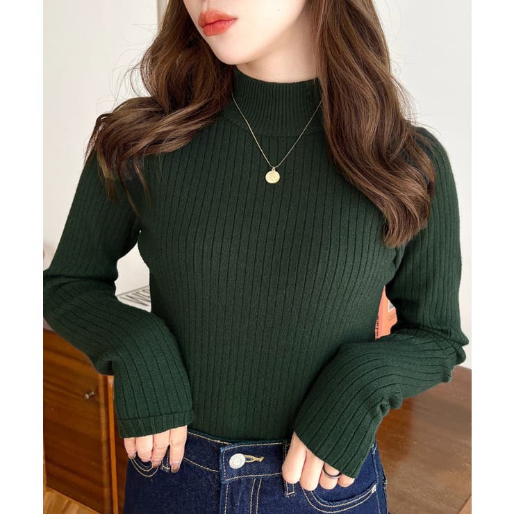 ボトルネックワイドリブカラー＆ボーダーニットプルオーバー12G | moment+ | 詳細画像59 