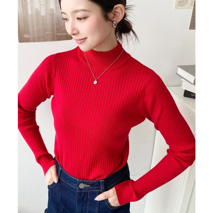 ボトルネックワイドリブカラー＆ボーダーニットプルオーバー12G | moment+ | 詳細画像81 