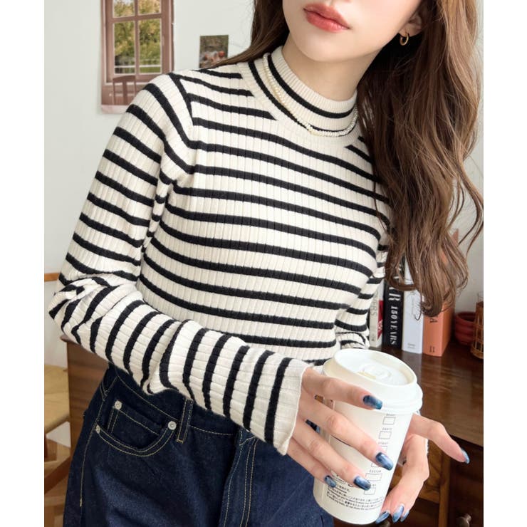 もけもけボーダーニット Hauls（ハウルズ）の「もけもけボーダーニット（ニット/セーター