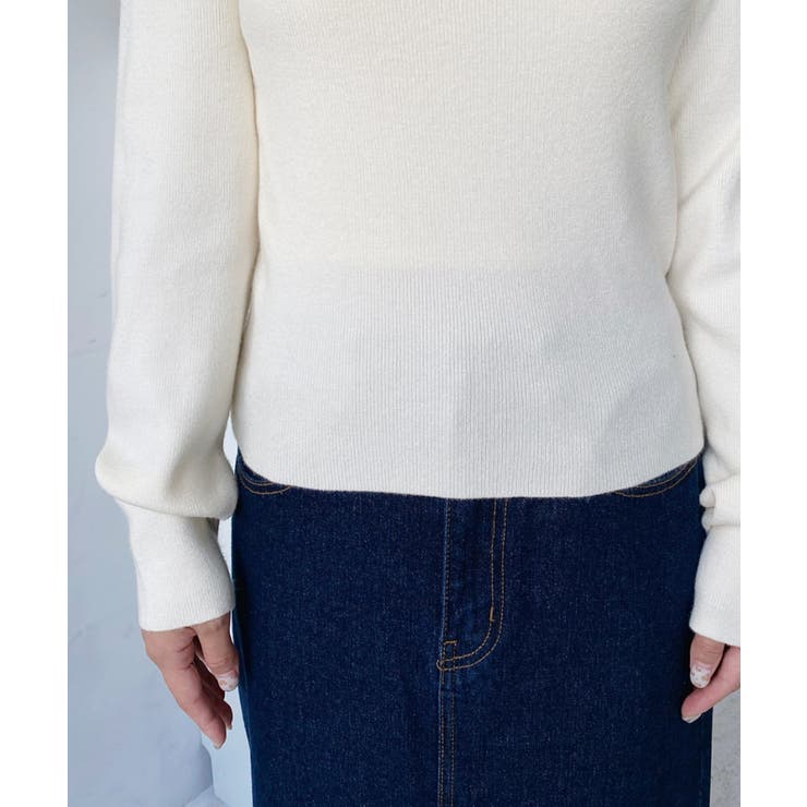 インナーハイネックタートルリブニットプルオーバー 12G | moment+ | 詳細画像18 