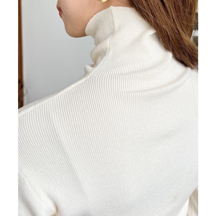 インナーハイネックタートルリブニットプルオーバー 12G | moment+ | 詳細画像19 