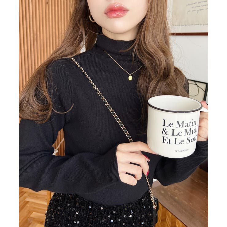 インナーハイネックタートルリブニットプルオーバー 12G | moment+ | 詳細画像41 