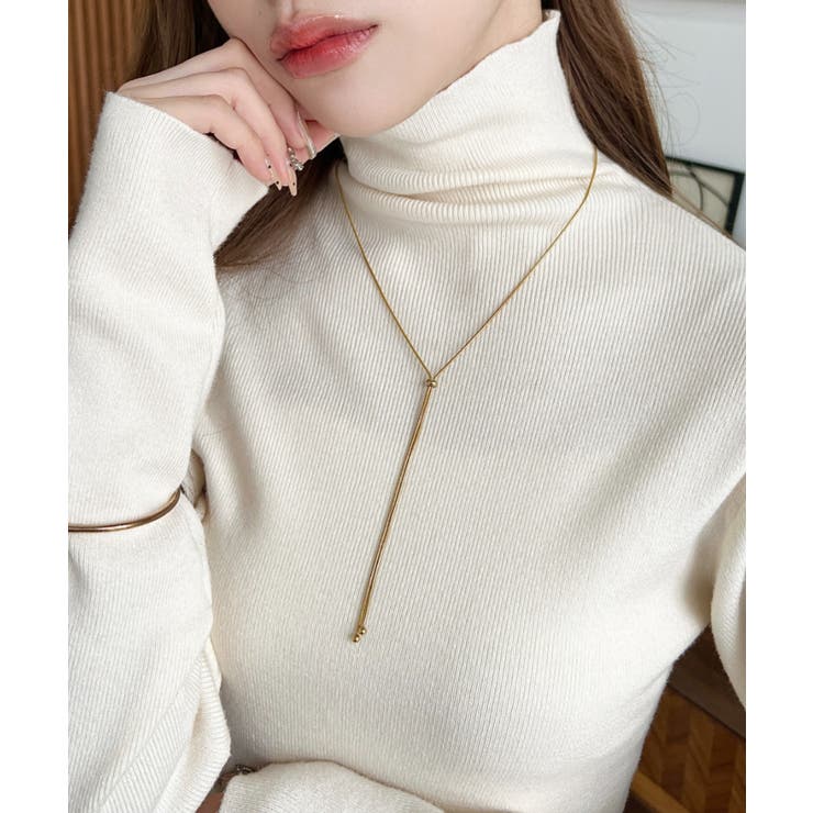 インナーハイネックタートルリブニットプルオーバー 12G | moment+ | 詳細画像9 