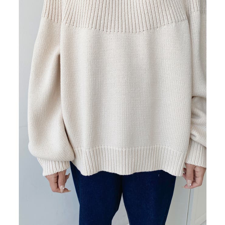 求心ケーブル編みニットプルオーバー | moment+ | 詳細画像21 