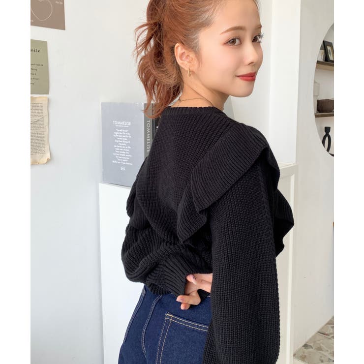 ショルダーフリルニットプルオーバー6G | moment+ | 詳細画像40 