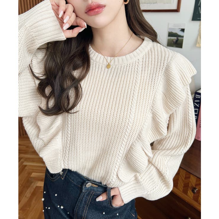 再入荷　コンシャスショルダーフリルプルオーバー　frene 長ジレ2点 プロポーションボディドレッシング PROPORTION BODY DRESSING 前後2Way