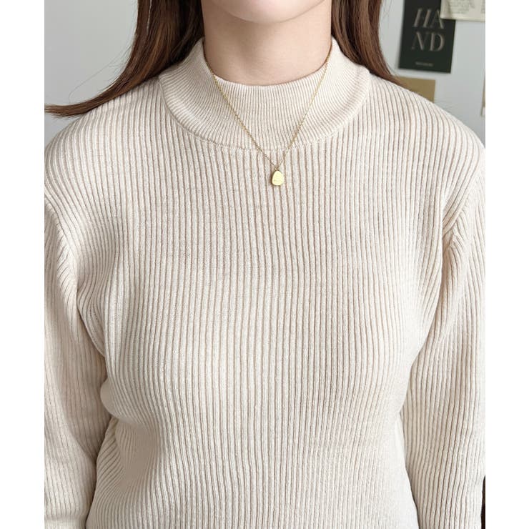 トルネックリブカラーリブニットプルオーバー12G | moment+ | 詳細画像12 