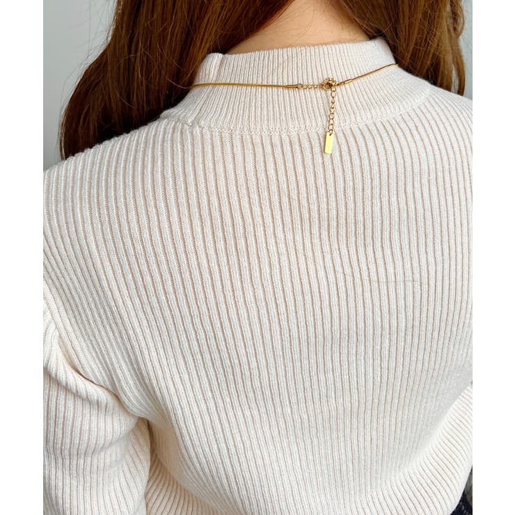 トルネックリブカラーリブニットプルオーバー12G | moment+ | 詳細画像15 