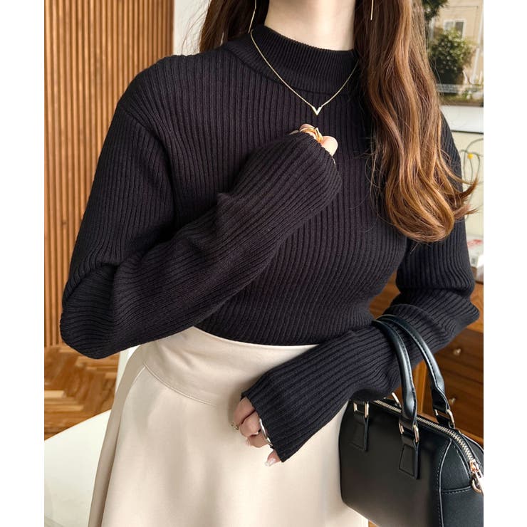 トルネックリブカラーリブニットプルオーバー12G | moment+ | 詳細画像22 