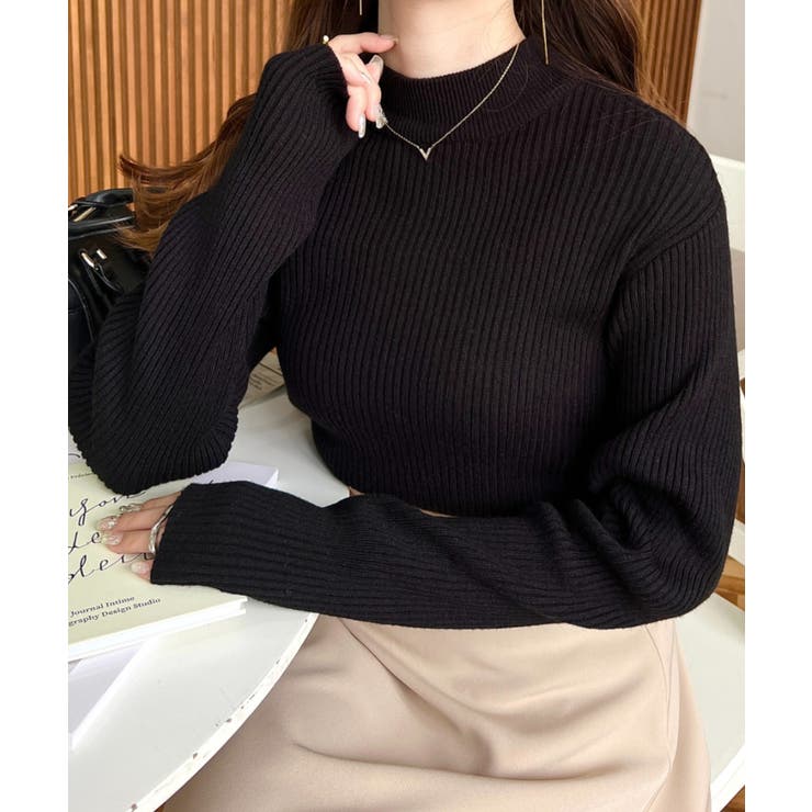 トルネックリブカラーリブニットプルオーバー12G | moment+ | 詳細画像24 