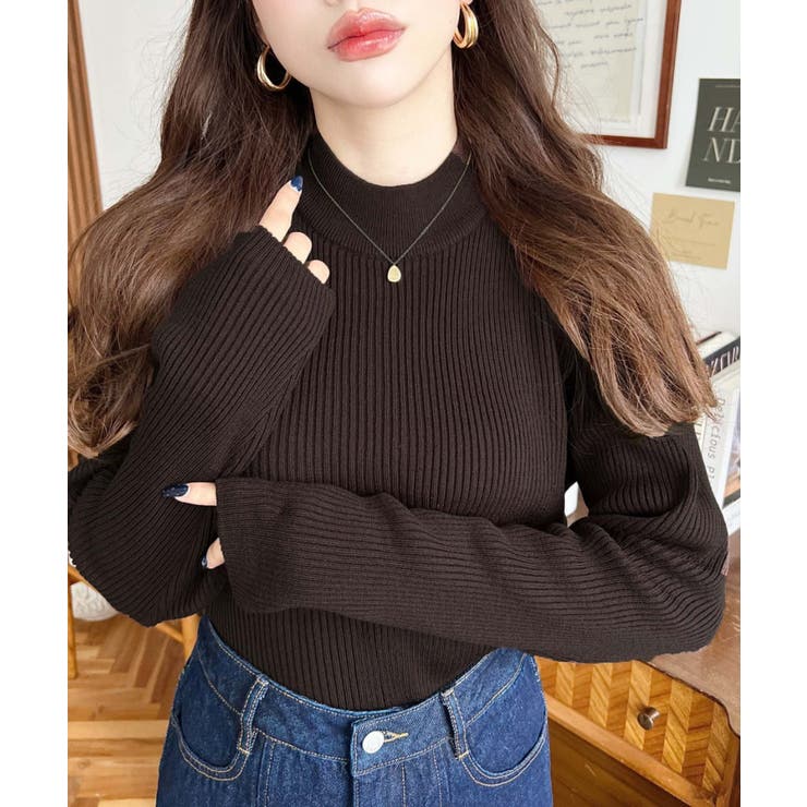 トルネックリブカラーリブニットプルオーバー12G | moment+ | 詳細画像28 