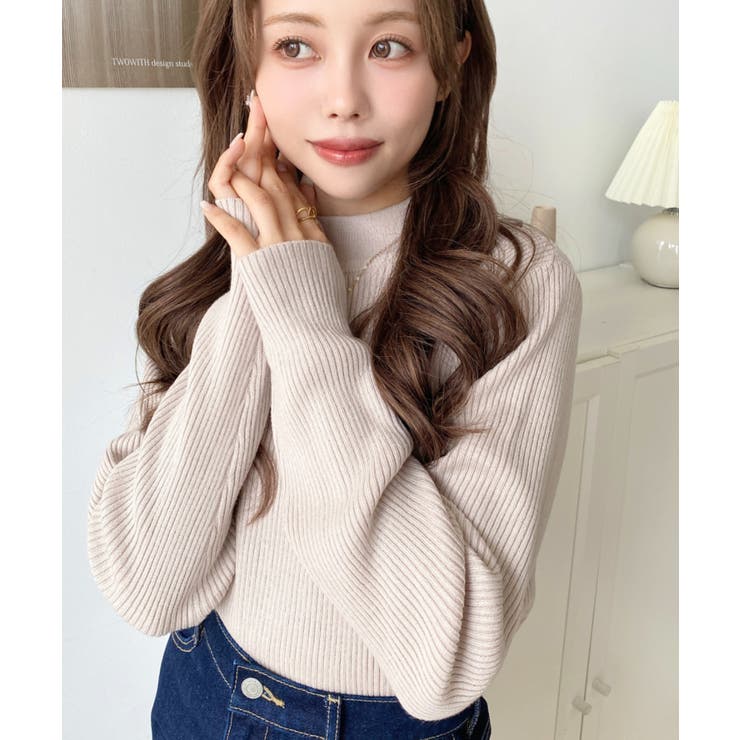 トルネックリブカラーリブニットプルオーバー12G | moment+ | 詳細画像30 