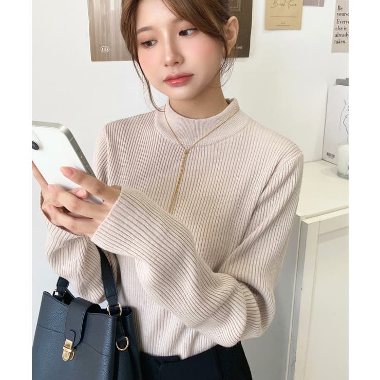 トルネックリブカラーリブニットプルオーバー12G | moment+ | 詳細画像39 